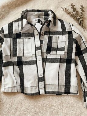 Red Star Black & White Plaid Button Shirt